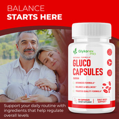 (2 Pack) Glykonex Pro Gluco Capsules Daily Blood‑Sugar Optimizer Pills (120 ct)