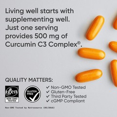 Turmeric Curcumin C3 Complex 500mg + Black Pepper + Coconut Oil (120 softgels)