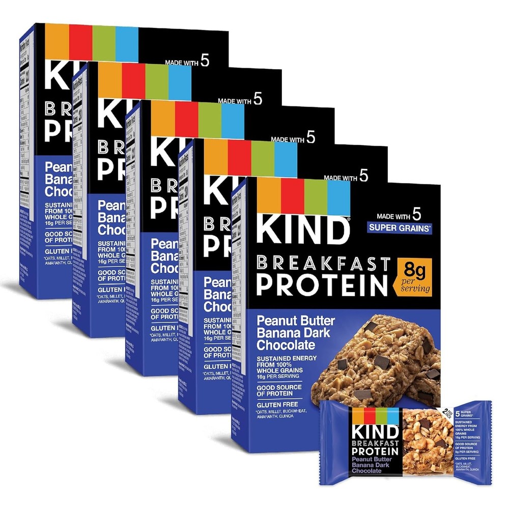 KIND Breakfast Protein Bars, Peanut Butter Banana Dark 6 Count (Pack of 5)