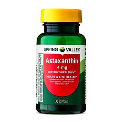 2 Pack Spring Valley Astaxanthin Softgels 4 mg Heart & Eye Health 30 Count