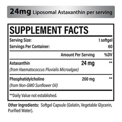 Liposomal Astaxanthin Supplement 24 MG, Maximum Absorption, Antioxidant Stron…