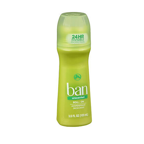 Ban Antiperspirant Deodorant Roll-On Unscented 3.5 oz By Ban