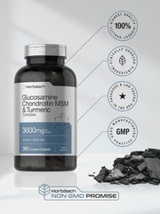 Glucosamine Chondroitin Turmeric MSM | 3600 mg | 360 Caplets | by Horbaach