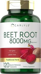 USDA Organic Extra Strength Beet Root 20:1 Extract 8000 mg Strength 120 Capsules