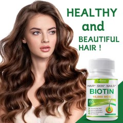 Biotin Capsules 10000mcg – Max Strength, Hair Growth, Strong Nails, Healthy Skin