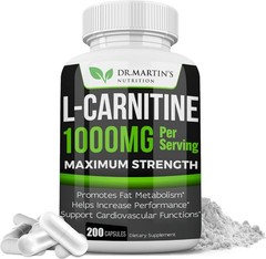 Dr. Martin’s L-Carnitine 1000mg 200 Capsules Metabolism Performance Boost