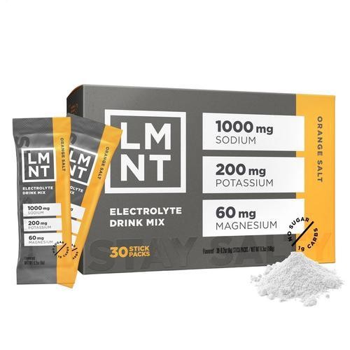 LMNT Electrolyte Drink Mix – Orange Salt – 30 Stick Packs
