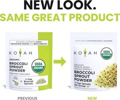Organic Broccoli Sprout Powder 1 Scoop = 1/4 Cup Sprouts: 36 Servings, Freez…