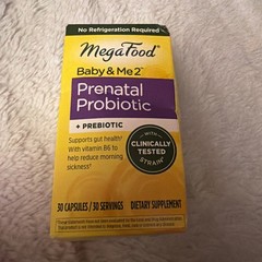 MegaFood Baby & Me 2 Prenatal Probiotic + Prebiotic 30 Capsules Exp 11/2026