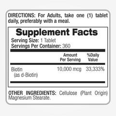 FITO MEDIC’S Lab | biotin 10000mcg |360 tab | | 360 Count (Pack of 1)