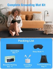 Grounding Mat for Bed with Leather, Improve Sleep, Relieve Stress & Pain, Ant…