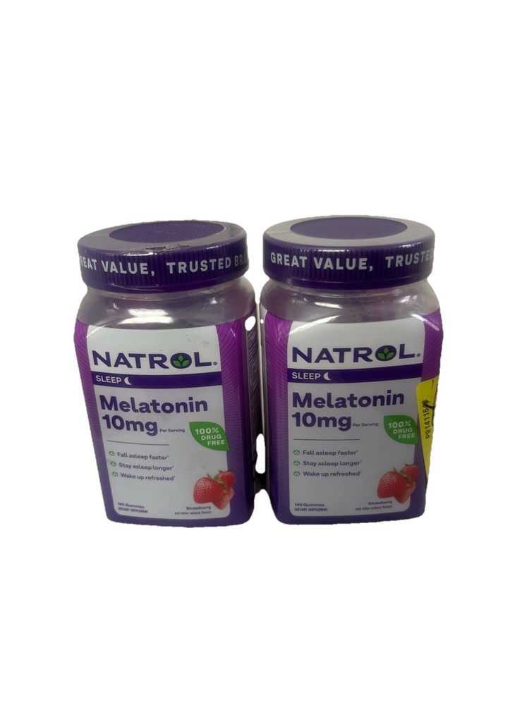 2-Pack Natrol Melatonin 10mg Sleep Strawberry, 180 Gummies – Exp:2/2026+ Sealed!