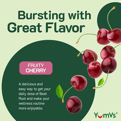 Yumvs Beet Root Gummies with Tart Cherry Extract – Berry Flavor Beetroot Gummies
