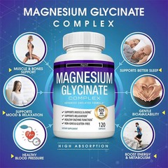Magnesium Glycinate 240 pcs, Support Brain Health, Improves Memory and Cognition