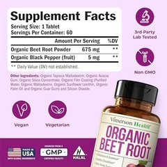 Organic Beetroot Supplement Usda Beet Root Tablets Black Pepper Circulation Pre