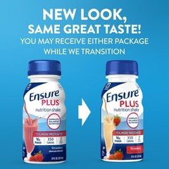 Ensure Plus Strawberry Nutrition Shake | Meal Replacement Shake | Ready To Dr…