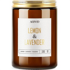 AOOVOO Lemon Lavender Scented Candle – Lavender Candle, Scented Candles, Soy …