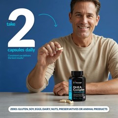 DHEA Micronized 200mg Complex with Pregnenolone 100mg 90 Count (Pack of 1)