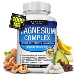 1/2Bottles Toplux Magnesium Complex 8 Essential Magnesium Supplement 1000mg