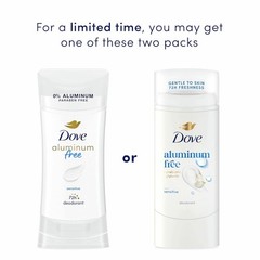 3X Dove Deodorant Stick Sensitive for 72 Hour Odor- Aluminum Free 2.4 Oz