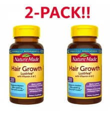 2 PACK (60 Count) Nature Made Hair Growth Softgels Lustriva EXP Mar 2028 -Nib