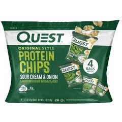 Style Protein Chips, Sour Cream & Onion Flavor, Gluten Free, 1.1 oz Bags,4 Count
