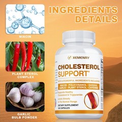 Cholesterol Support 240pcs- Heart & Cardiovascular Health – Plant Sterol, Garlic