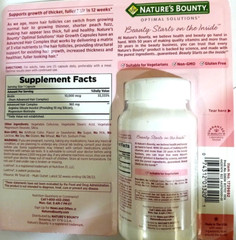 Nature’s Bounty Optimal Solutions ONE PER DAY Hair Growth 90 Caps EXP 06/2025