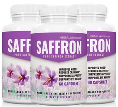 Three Pack Best Saffron Extract for Weight Loss, Eye Health Supplement 88.5mg!