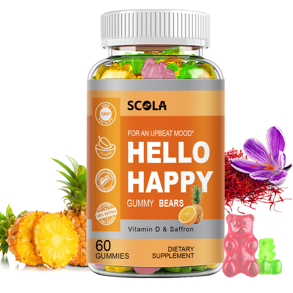 Hello Happy Gummies – Optimistic Mood, Reduce Fatigue – with Vitamin D & Saffron