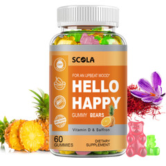 Hello Happy Gummies – Optimistic Mood, Reduce Fatigue – with Vitamin D & Saffron