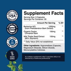Balancing Berberine Plus 1200mg Per Serving Complex Antioxidant with Ceylon 60ct