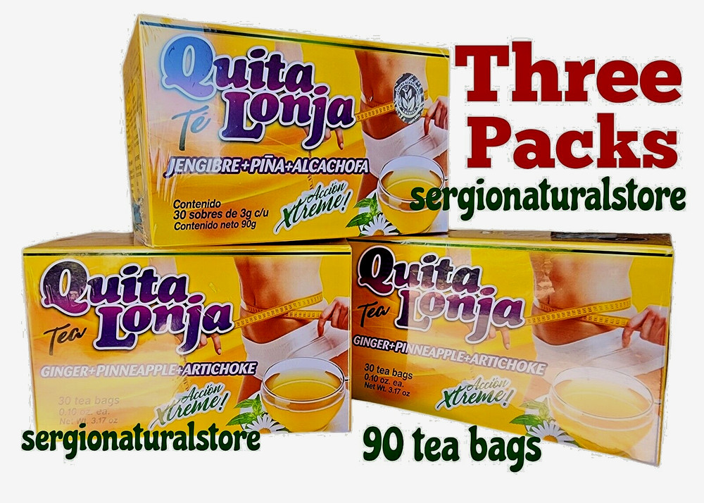 3 Boxes Te Quita Lonja Tea Jegibre + Piña 90 Bags Accion Xtreme! 100% Efectivo