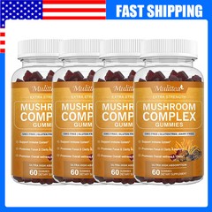 Mushroom Extract Complex Gummies Lions Mane Chaga Reishi Focus Memory Immunity