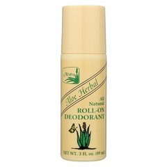 Alvera All Natural Roll-On Deodorant, Aloe Herbal, 3 Fluid Ounce