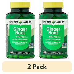 (2 Pack) Spring Valley Ginger Root 550 mg Capsules, 100 Count.