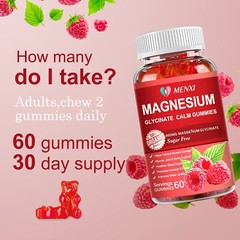 60PCS Magnesium Glycinate Gummies High Strength Muscle Joint Bone Support 400mg