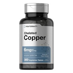 Chelated Copper 6mg 300 Tablets | Amino Acid Chelated Supplement Non-GMO