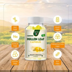 3 Bottles Mullein Leaf Capsules Herbal Supplement For Lung Cleansing Detox Pills