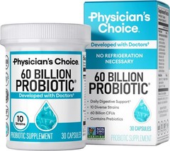 60 Billion CFU Probiotics Physician’s CHOICE Prebiotics Digestive Support 30ct