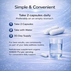 Nattokinase 10800 Supplement FU Per Serving 60 Capsules Expiry 2026 4 Pack