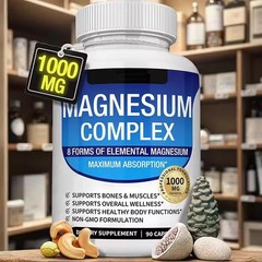1~5x Magnesium Complex Supplement 8 Elemental 1000mg – Vegan Non-GMO 90 Capsules