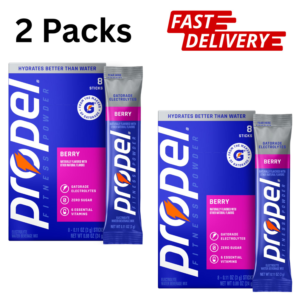 Propel Zero Sugar Berry Electrolyte Drink Mix Packets 16 Count 0.11 oz-free ship