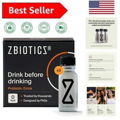 Travel-Friendly Probiotic Drink: 3-Pack of 0.47 Fl Oz for Refreshing Mornings