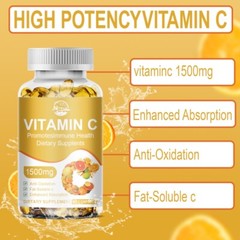 Vitamin C capsules help with antioxidant and improve cardiovascular health 120pc