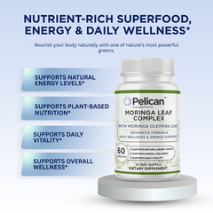 Pelican Moringa Leaf Complex – Energy & Wellness Support – 60 Capsules