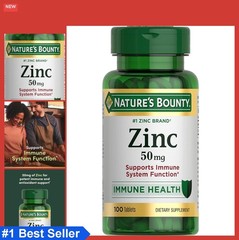 Zinc 50mg Caplets – Supports Immune & Skin Health, Non-GMO, 200 Count