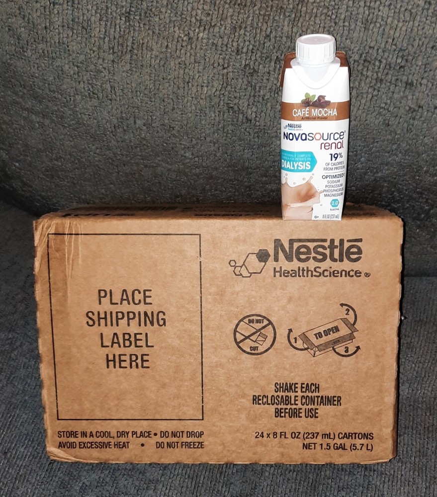 Novasource Assorted Renal Drinks~ 8 Each~ Strawberry, Vanilla, & Cafe Mocha