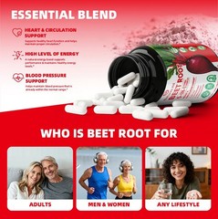 Beet Root 5-in-1 Herbal Complex for Heart & Blood Pressure Support, 180 Capsules