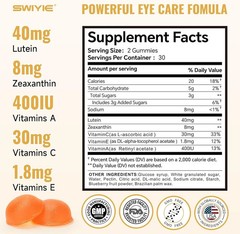SWIYIE Lutein Gummies – Eye Health Support with Lutein & Zeaxanthin, 60 Gummies
